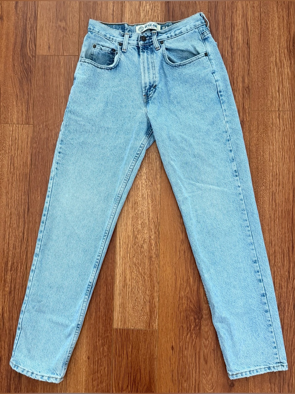 Vintage Gap Easy Fit Jeans 29 x 32 Light Blue Cotton 90s Denim No 4 Straight Leg